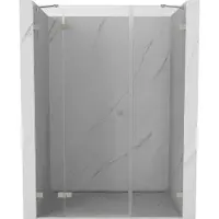 Mexen Lunar douchedeur scharnierend links 130 , transparant, geborsteld nikkel - 834S-130-050-97-00-L