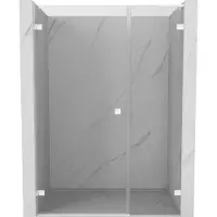 Mexen Lunar-B L draaideur douchedeur links 135 , transparant, wit - 832SL-135-050-20-00-L