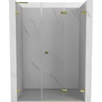 Mexen Lunar-F L opvouwbare douchedeur rechts 120 , transparant, goud - 836SL-120-050-50-00-P
