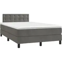 Syfax Boxspring met matras fluweel donkergrijs 120x190 cm