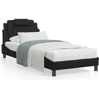 Prolenta Maison Exclusive - Bed "Viana" met matras, zwart, 90x200 cm, kunstleer
