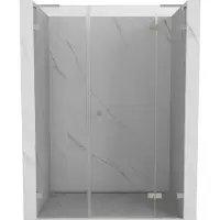 Mexen Lunar L douchedeur scharnierend rechts 145 , transparant, geborsteld nikkel - 834SL-145-050-97-00-P