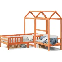 Prolenta Maison Exclusive - Bank met rugleuning en dak, wassen bruin, 80 x 200 cm, grenen