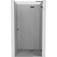 Mexen Lunar L douchedeur scharnierend rechts 125 , transparant, gun metal - 834L-125-000-95-00-P