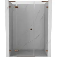 Mexen Lunar L draaideur voor douche, links 160 , transparant, rosé goud - 834SL-160-050-60-00-L