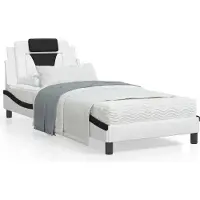 Prolenta Maison Exclusive - Bed "Viana" met matras, wit en zwart, 90x200 cm, kunstleer