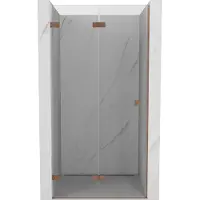 Mexen Lunar-F opvouwbare douchedeur links 100 , transparant, geborsteld koper - 836-100-000-65-00-L