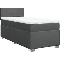 Syfax Boxspring met matras stof donkergrijs 90x200 cm