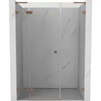 Mexen Lunar L douchedeur draaibaar links 135 , transparant, geborsteld koper - 834SL-135-050-65-00-L