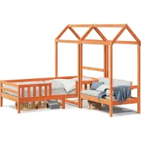Prolenta Maison Exclusive - Bank met rugleuning en dak, wassen bruin, 90 x 190 cm, grenen