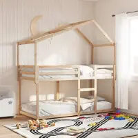 Prolenta Maison Exclusive - Hemelbed voor kinderbed, afmetingen 203x80,5x142 cm, massief grenenhout