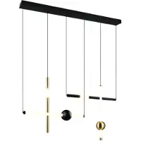 TRIO Moderne hanglamp Melita zwart met goud