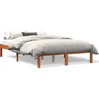 Prolenta Maison Exclusive - Massief houten bed zonder matras, in de kleur warmbruin, afmetingen 140x190 cm, gemaakt van grenenhout
