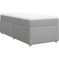 vidaXL Boxspring met matras stof lichtgrijs 90x200 cm