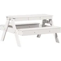 Syfax Picknicktafel voor kinderen 88x97x52 cm massief grenenhout wit