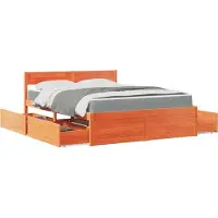 Prolenta Maison Exclusive - Bed met lades en matras, wassenbruin, 140x200 cm, van grenenhout