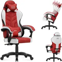 Huzaro Force 2.7 Red – velours gamestoel met 135° kantelfunctie, ergonomische kussens en stalen frame