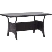 Syfax Tuintafel 120x70x66 cm poly rattan zwart