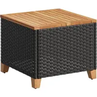 Syfax Tuintafel 45x45x37 cm poly rattan en acaciahout zwart