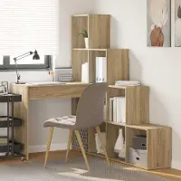 Prolenta Maison Exclusive - Hoekbureau met plank, Sonoma eikenhout, 101,5 x 149,5 x 149,5 cm