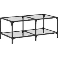 vidaXL Salontafel met transparant glazen blad 98,5x50x40 cm staal
