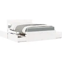 Prolenta Maison Exclusive - Bed met lades en matras, wit, 120x200 cm, massief grenenhout