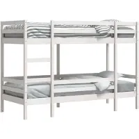 vidaXL Etagebed, wit, 75x190 cm, massief grenenhout