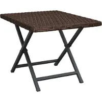 Syfax Tafel inklapbaar 45x35x32 cm poly rattan bruin