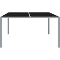 Syfax Tuintafel 130x130x72 cm staal en glas grijs