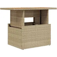 Syfax Tuintafel 100x55x73 cm poly rattan en acaciahout beige