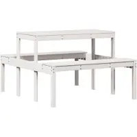 Syfax Picknicktafel 110x134x75 cm massief grenenhout wit