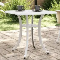 Prolenta Maison Exclusive - Tuintafel, wit, 53x53x53 cm, aluminium gietwerk