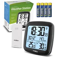 Greenblue GB542 - Weerstation - draadloos met DCF, kalender en alarm - set met 4x AAA alkaline batterij