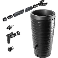 Kadax Regenwateropslag, 240 liter, waterreservoir, container met kraan, bloempot, groot