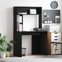 Prolenta Maison Exclusive - Bureau, zwart, eikenhoutlook, 91 x 50 x 149 cm