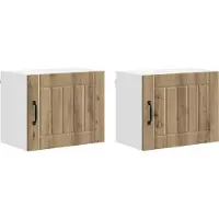 vidaXL Wandkast LUCCA 2 st Artisanaal eiken Bewerkt hout