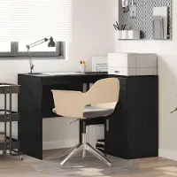 Prolenta Maison Exclusive - Hoekbureau met lade, zwart eikenhout, 102 x 88 x 75 cm