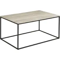 Ebuy24 Salontafel Vita - Rechthoekig Zwart Travertin - 90x60x45cm