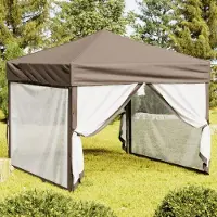 Prolenta Maison Exclusive - Opvouwbare partytent met zijwanden, taupekleurig, 3x3 meter