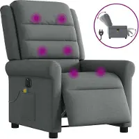Syfax Massagestoel elektrisch verstelbaar stof donkergrijs