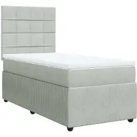 Syfax Boxspring met matras fluweel lichtgrijs 90x200 cm