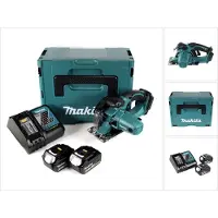 Makita DCS 552 RGJ 18 V accu metalen handcirkelzaag 136 mm in Makpac + 2x 6,0 Ah accu en lader + zaagblad en veiligheidsbril