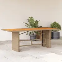 Prolenta Maison Exclusive - Tuintafel met acaciahout blad, 190x80x74 cm, polyrotan