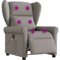Syfax Massagestoel elektrisch verstelbaar stof taupe