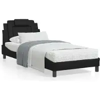 Prolenta Maison Exclusive - Bed "Viana" met matras, zwart, 80x200 cm, kunstleer