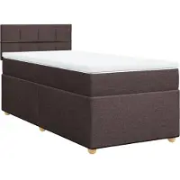 vidaXL Boxspring met matras stof donkerbruin 100x200 cm