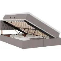 vidaXL Opbergbed met matras met hoofdeinde Taupe 140 x 200 cm fluweel