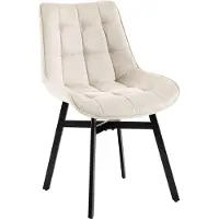 CLP Essstoel Colby, bekleed met stoffen bekleding, met rugleuning, belastbaar tot 140 kg, kleur: crème