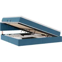 vidaXL Opbergbed met hoofdeinde Donkerblauw 200 x 200 cm Fluweel