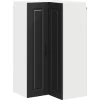 vidaXL Wandhoekkast PORTO Zwart 57 x 57 x 100 cm Bewerkt hout